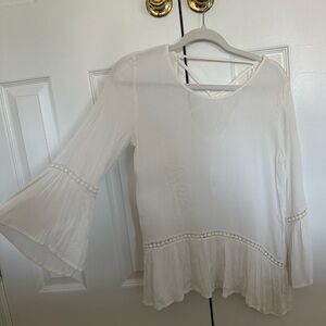 Charming Charlie White Flowy Top